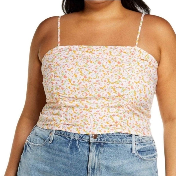 BP Orange Daisy crop cami 3X NWT - Picture 1 of 8